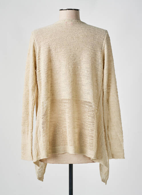 Gilet manches longues stretch beige DUGER femme