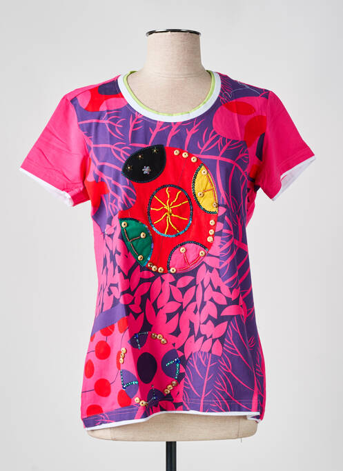 T-shirt stretch manches courtes rose S.QUISE femme