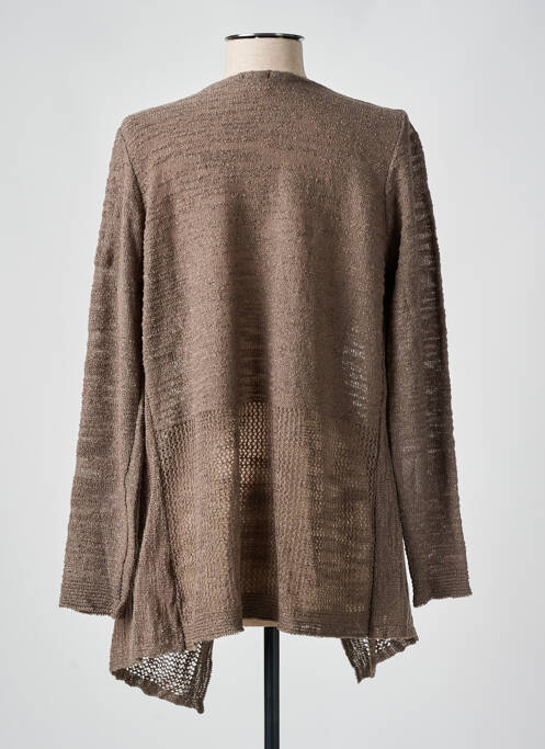 Gilet manches longues marron DUGER pour femme