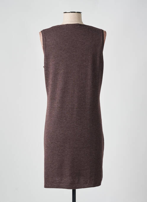 Robe pull marron PLACE À PART pour femme