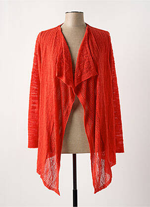 Gilet manches longues orange DUGER pour femme