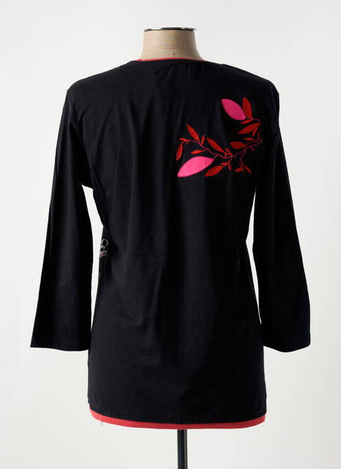 T-shirt stretch manches 3/4 noir S.QUISE femme