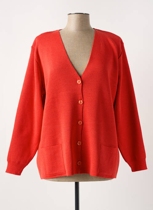 Gilet manches longues orange DUGER pour femme