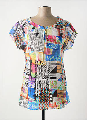 Blouse manches courtes manches courtes bleu S.QUISE femme
