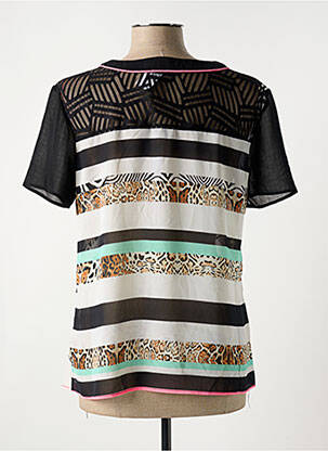 T-shirt coupe cintrée manches courtes noir S.QUISE femme
