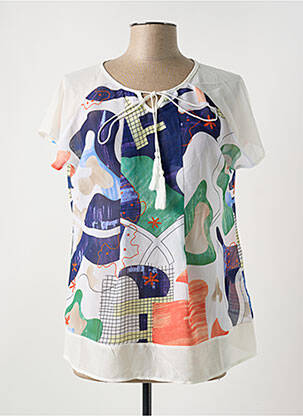 Blouse légère et transparente manches courtes blanc S.QUISE femme