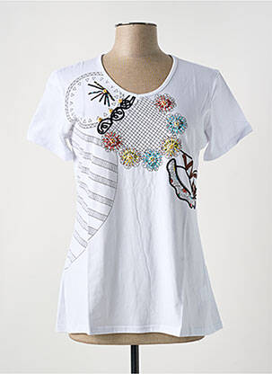 T-shirt imprimé fantaisie manches courtes blanc S.QUISE femme