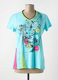 T-shirt imprimé fantaisie manches courtes bleu S.QUISE femme