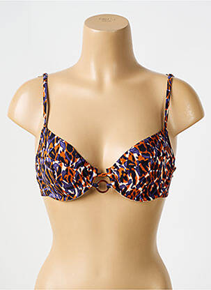 Haut de maillot de bain bretelles élastiquées ajustables haut soutien-gorge balconnet bleu AUBADE femme