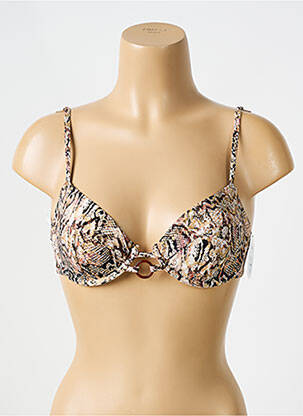 Haut de maillot de bain bretelles élastiquées ajustables haut soutien-gorge balconnet beige AUBADE femme