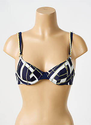 Haut de maillot de bain bretelles élastiquées ajustables haut soutien-gorge balconnet bleu MARIE JO femme