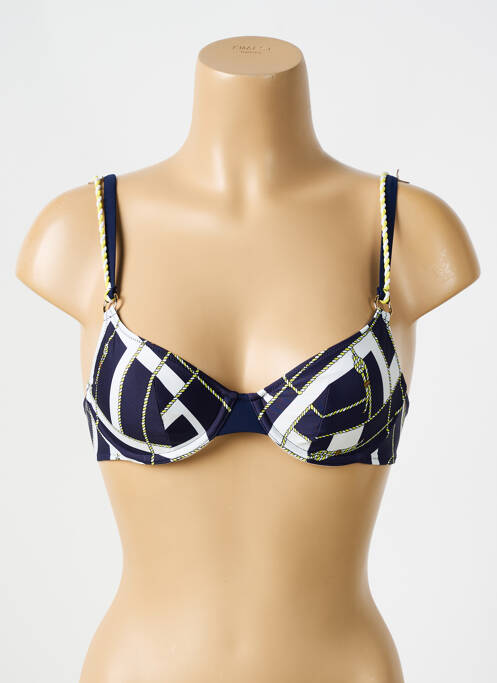 Haut de maillot de bain bretelles élastiquées ajustables haut soutien-gorge balconnet bleu MARIE JO femme