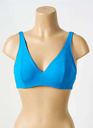 Haut de maillot de bain stretch haut soutien-gorge balconnet bleu EMPREINTE femme