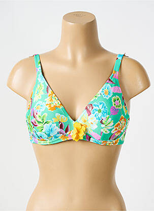 Haut de maillot de bain stretch haut soutien-gorge emboitant vert ANTIGEL femme
