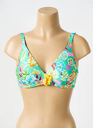 Haut de maillot de bain stretch haut soutien-gorge emboitant vert ANTIGEL femme