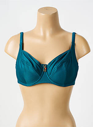 Haut de maillot de bain stretch haut soutien-gorge emboitant vert ANTIGEL femme