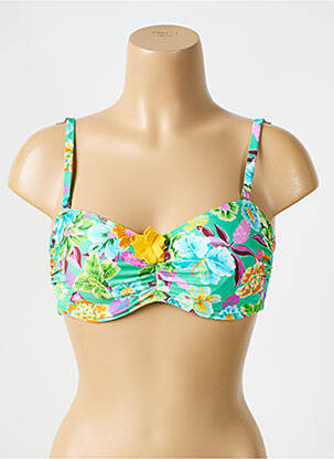 Haut de maillot de bain stretch haut bandeau vert ANTIGEL femme