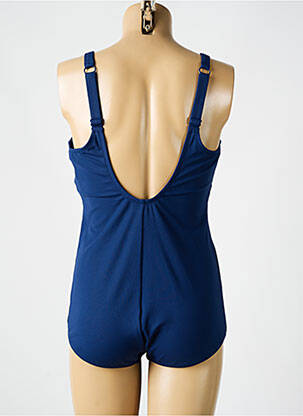 Maillot de bain 1 pièce effet matière satinée haut soutien-gorge moulé bleu TRIUMPH femme