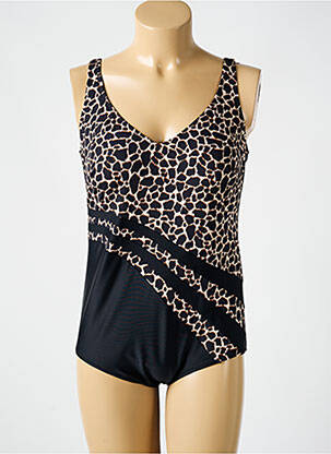 Maillot de bain 1 pièce effet matière satinée haut soutien-gorge moulé noir ANITA femme