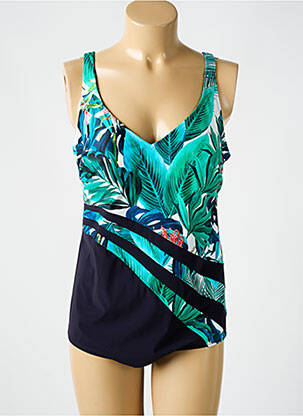 Maillot de bain 1 pièce effet matière satinée haut soutien-gorge moulé bleu ANITA femme