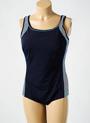 Maillot de bain 1 pièce effet matière satinée haut soutien-gorge moulé bleu ANITA femme