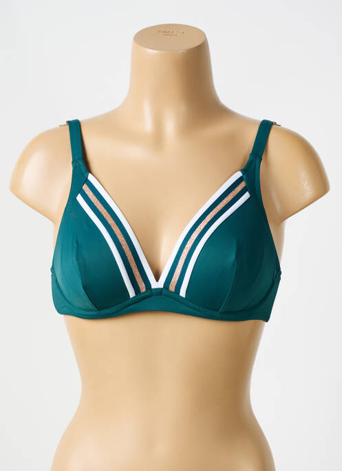 Haut de maillot de bain stretch haut soutien-gorge emboitant vert LISE CHARMEL femme