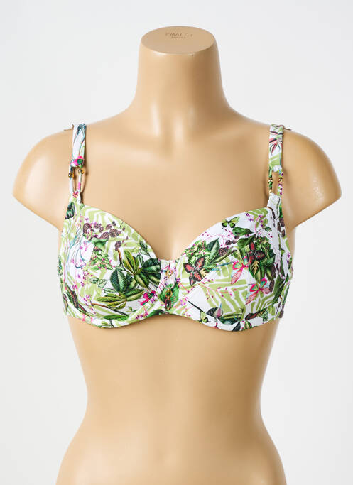 Haut de maillot de bain stretch haut soutien-gorge emboitant vert LISE CHARMEL femme