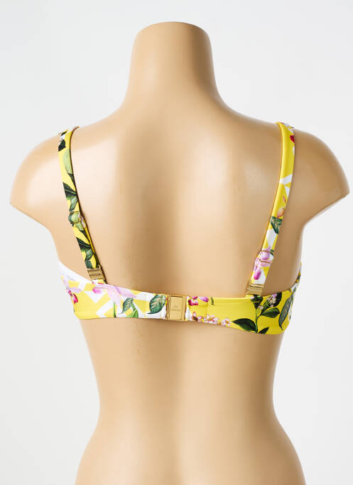 Haut de maillot de bain stretch haut soutien-gorge emboitant jaune LISE CHARMEL femme