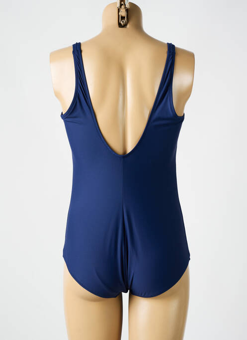 Maillot de bain 1 pièce effet matière satinée haut soutien-gorge emboitant bleu ANTIGEL femme