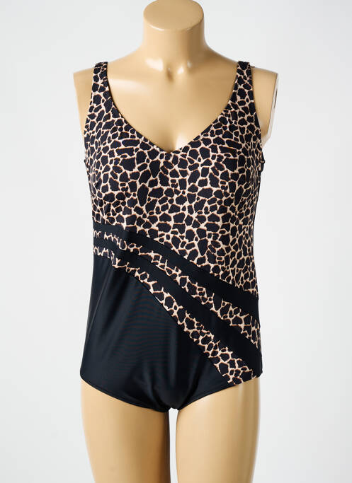 Maillot de bain 1 pièce effet matière satinée haut soutien-gorge moulé noir ANITA femme