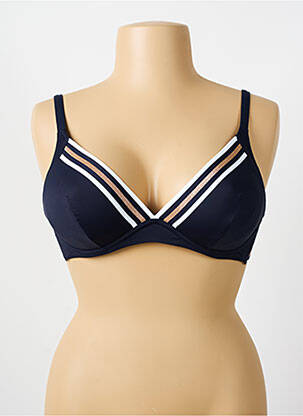Haut de maillot de bain bretelles élastiquées ajustables bleu ANTIGEL femme