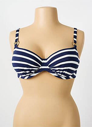 Haut de maillot de bain bretelles élastiquées ajustables bleu PRIMADONNA femme