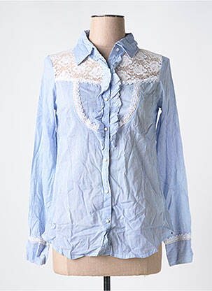 Chemisier coupe cintrée manches longues bleu REDSOUL femme