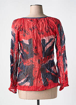 Blouse légère et transparente manches longues rouge REDSOUL femme
