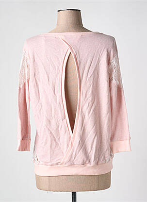 Sweat-shirt broderie manches 3/4 rose REDSOUL femme