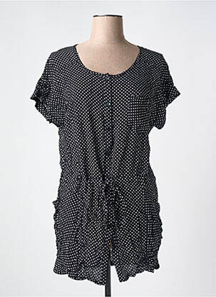 Tunique manches courtes coupe cintrée noir REDSOUL femme