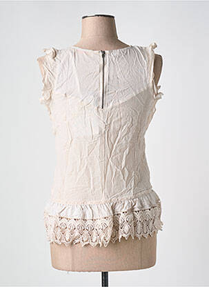 Top tissage crêpe sans manche beige REDSOUL femme