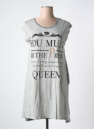 Robe courte manches courtes manches courtes gris REDSOUL femme