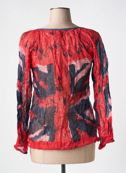 Blouse légère et transparente manches longues rouge REDSOUL femme