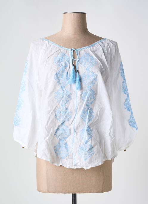 Blouse légère et transparente manches 3/4 blanc REDSOUL femme