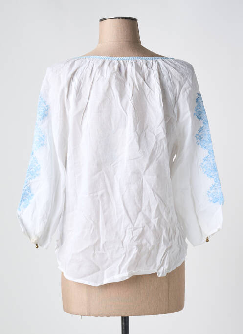 Blouse légère et transparente manches 3/4 blanc REDSOUL femme