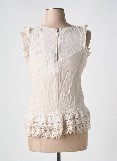 Top coupe cintrée sans manche beige REDSOUL femme
