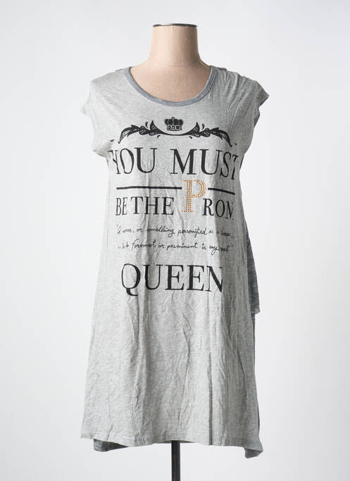 Robe courte manches courtes manches courtes gris REDSOUL femme