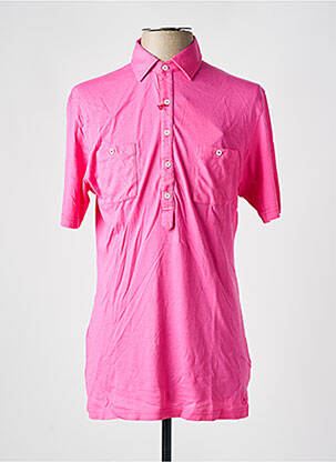 Polo tissage jersey manches courtes rose LES GARCONS FACILES homme