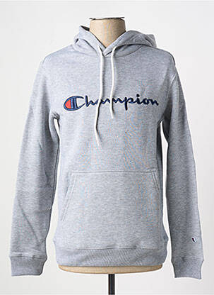 Sweat-shirt à capuche tissage jersey manches longues gris CHAMPION homme