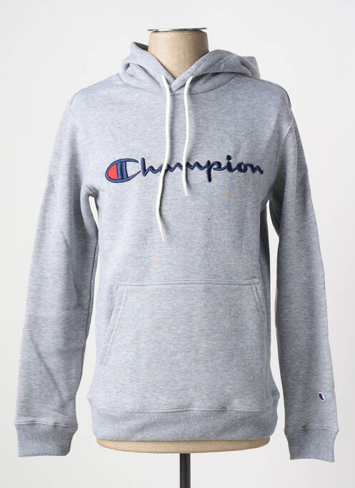 Sweat-shirt à capuche tissage jersey manches longues gris CHAMPION homme