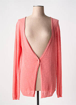 Gilet manches longues coupe cintrée orange TBS femme