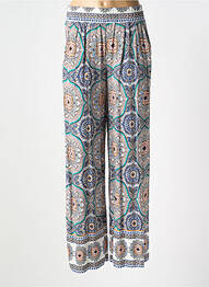 Pantalon large tissage popeline taille normale bleu MOLLY BRACKEN femme
