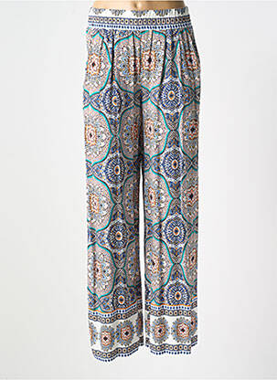 Pantalon large tissage popeline taille normale bleu MOLLY BRACKEN femme