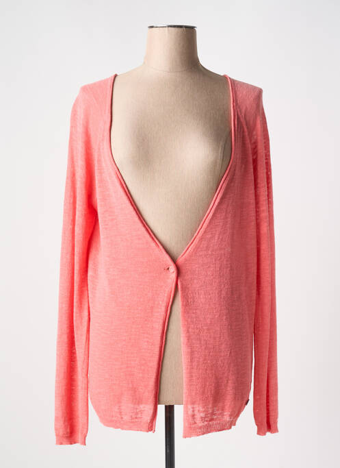 Gilet manches longues coupe cintrée orange TBS femme